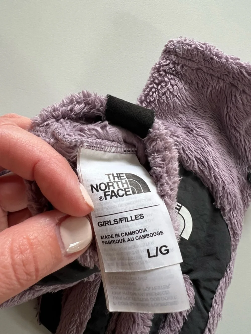The North Face Lilac Plush Fleece Gloves with Black Palms